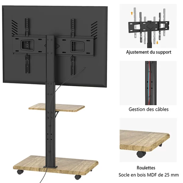 Delphos Cherry - Support au sol sur roulettes